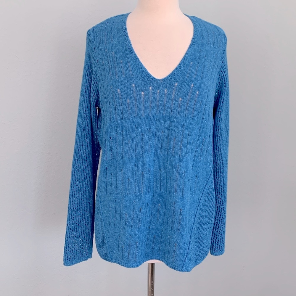 J.McLaughlin Blue V-Neck Sweater